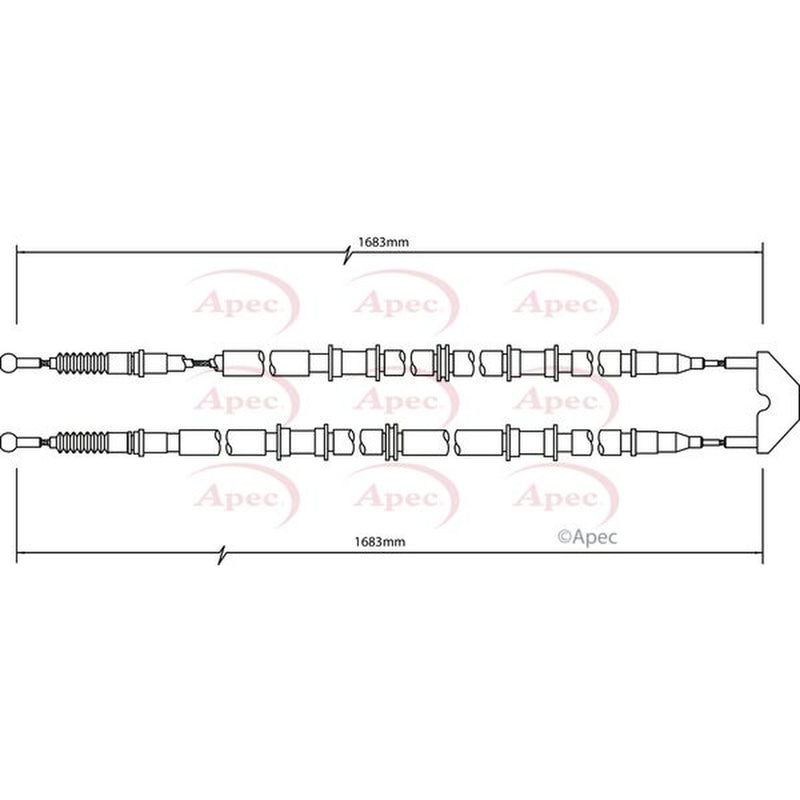 Apec Handbrake Cable Left Rear fits Opel Zafira A 1999-2005 1.6 1.8 2.0 2.2