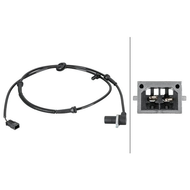 Hella ABS Wheel Speed Sensor Rear Right fits Audi A4 B6 2000-2005