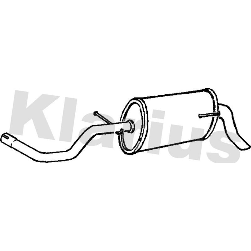 Klarius Box With Tail Pipe Rear fits Seat Arosa 1997-2004 1.4 1.7