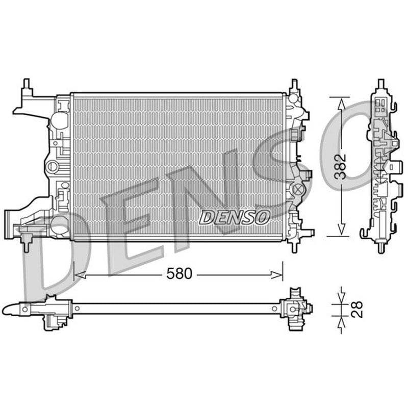 Denso Engine Radiator fits Opel Astra J 2009-2018 1.4 1.6