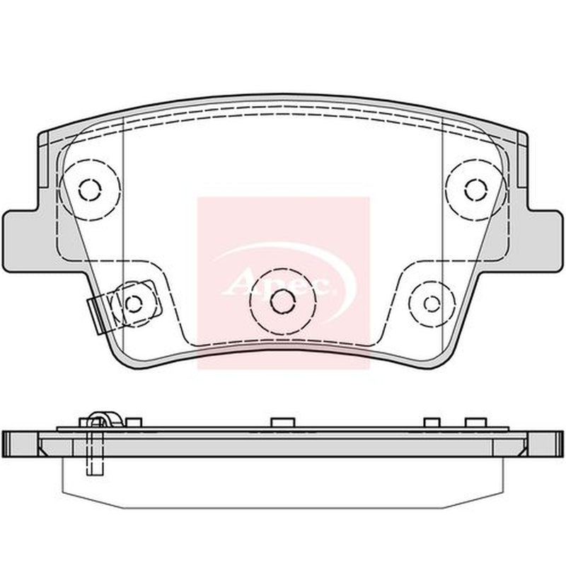 Apec Rear Brake Pad Set fits Hyundai Santa Fe IV 2018-2020 2.0 2.2