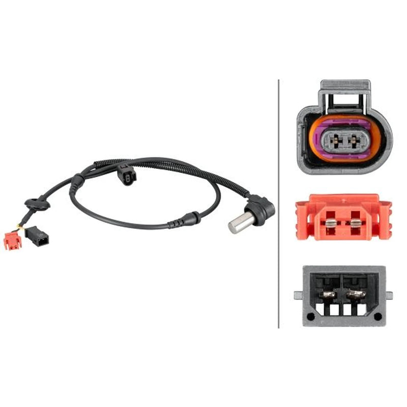 Hella ABS Wheel Speed Sensor Front Right fits Audi A4 B5 1994-2001