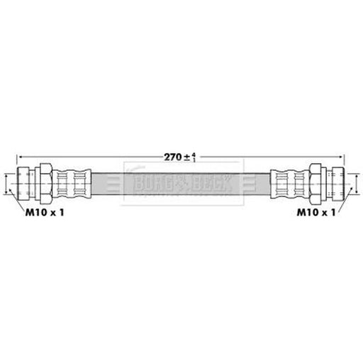 Borg & Beck Brake Hydraulic Hose Line Rear Right BBH6728