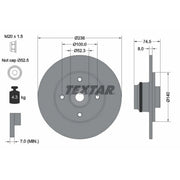 Textar 2 x Solid Rear Brake Discs 92154003-x2
