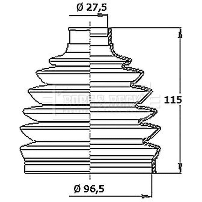 Borg & Beck Drive Shaft Bellow Kit Wheel Side Thermoplast BCB6411