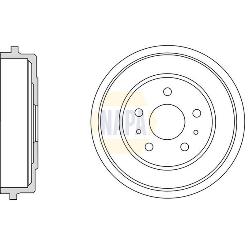 NAPA Brake Drum Assembly Rear fits Ford Focus II 2004-2012 1.4 1.6 1.8