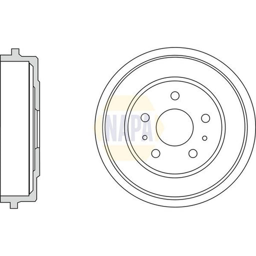 NAPA Brake Drum Assembly Rear fits Ford Focus II 2004-2012 1.4 1.6 1.8