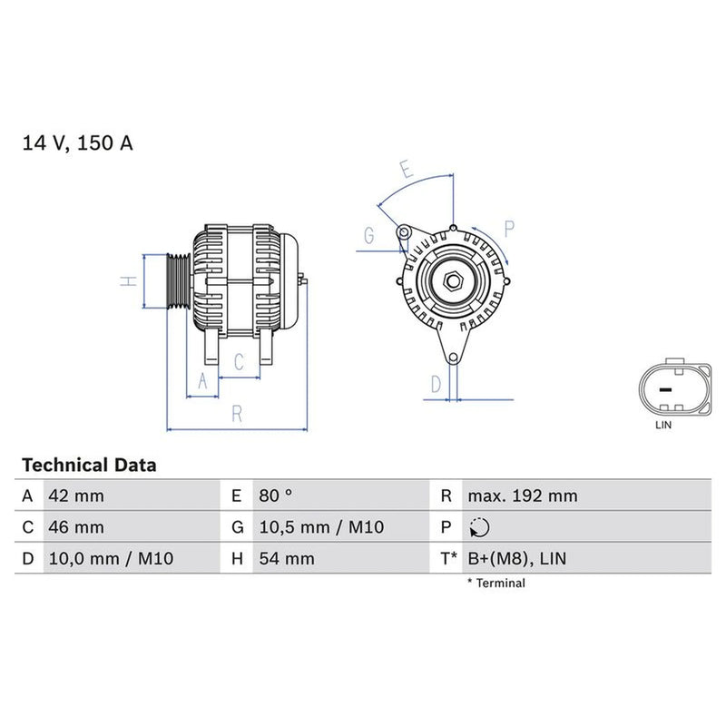 Bosch Car Alternator 12V 0 986 084 230