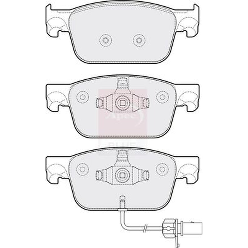 Apec Front Brake Pad Set fits Audi A4 Allroad B9 2016-2019 2.0