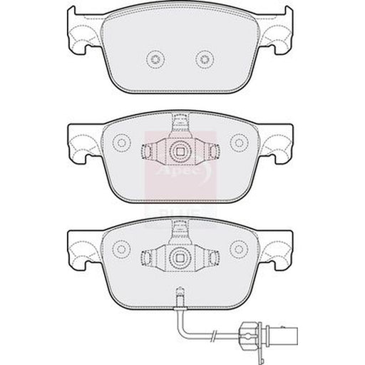 Apec Front Brake Pad Set fits Audi A4 Allroad B9 2016-2019 2.0