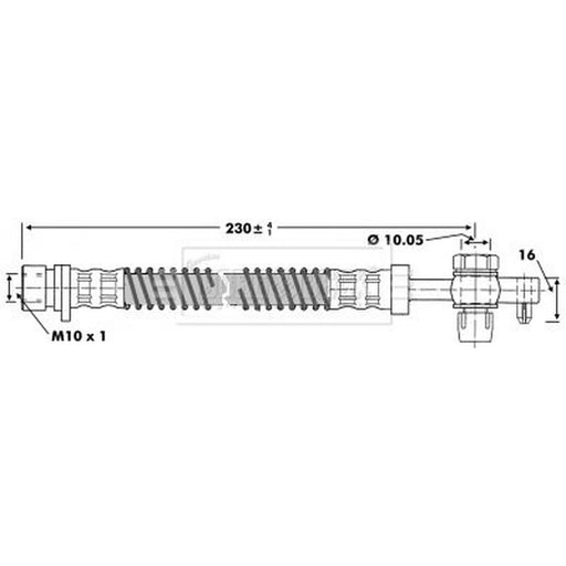 Borg & Beck Brake Hydraulic Hose Line Rear BBH6668