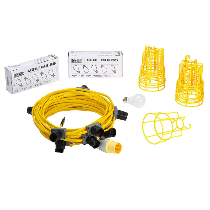 Defender E89811 110V 100W LED ES Festoon Kit, 22m - E89811 - image 1