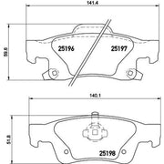 Mintex Rear Brake Pad Set fits Dodge Durango 2011 on 3.6 5.7