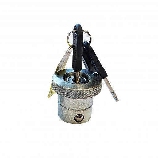 Milenco heavy-duty hitchlock tube assembly with lock barrel and three keys, isolated product shot