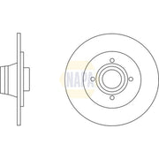NAPA Rear Brake Solid Discs & Pads fits Renault Clio 2000-2009 2.0