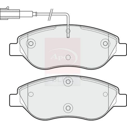 Apec Front Brake Pad Set fits Alfa Romeo Mito 2008-2018 1.3 1.4 1.6