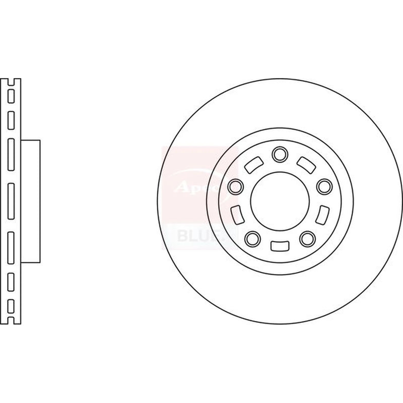 Apec 2 x Vented Front Brake Discs SDK6287-x2