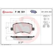Brembo 4 x Rear Brake Pad Set fits Volvo S60 II 2010-2018 2.0 2.5 3.0