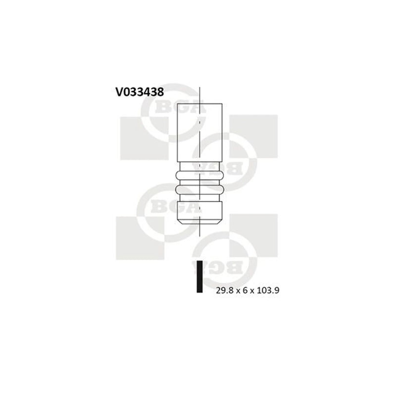 BGA Engine Exhaust Valve 29mm Head V033438