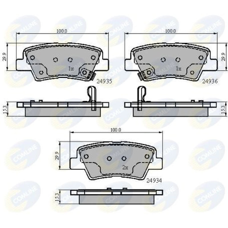 Comline Front & Rear Brake Discs & Pads fits Kia Rio III 2011-2017 1.4