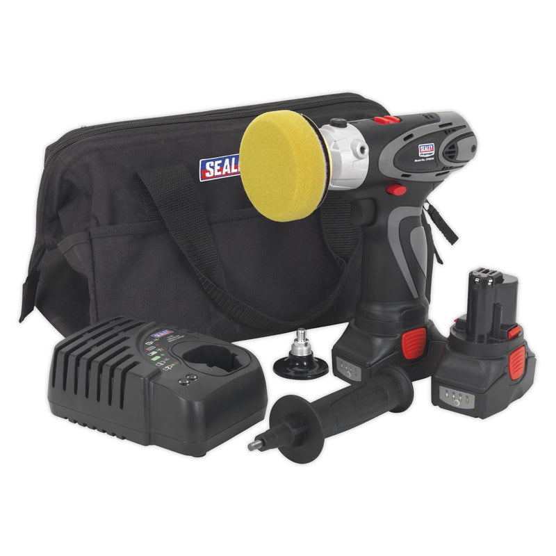 Sealey Cordless Polisher/Sander 75mm 14.4V Li-ion - 2 Batteries CP6005 Sealey - Dynamic Drive