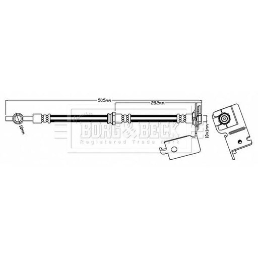 Borg & Beck Brake Hydraulic Hose Line Rear Right BBH7059