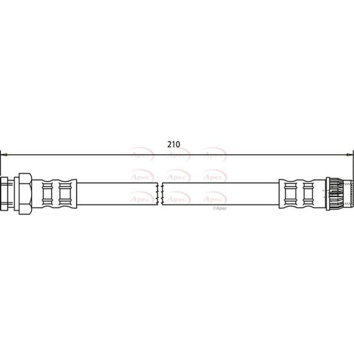 Apec Brake Hydraulic Hose Line Rear fits Citroën C2 2003-2012 1.1 1.4 1.6