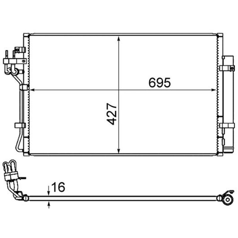 Mahle Air Conditioning Condenser fits Hyundai Genesis 2008-2014 2.0 3.8