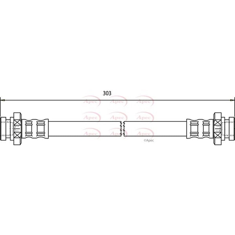 Apec Brake Hydraulic Hose Line Rear fits Nissan Micra C+C III 2005-2010 1.4 1.6