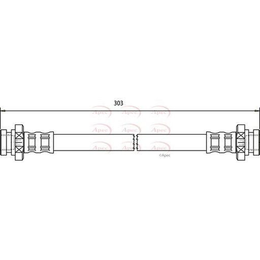 Apec Brake Hydraulic Hose Line Rear fits Nissan Micra C+C III 2005-2010 1.4 1.6