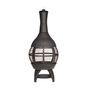 Dellonda Deluxe 360 Chiminea/Fire Pit - Antique Bronze Finish Dellonda  - Dynamic Drive