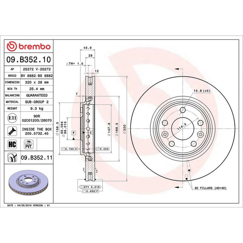 Brembo Front & Rear Brake Discs & Pads fits Renault Megane III Grandtour