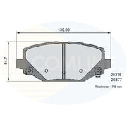 Comline Rear Brake Pad Set fits Chrysler Grand Voyager V 2007-2008 2.8 3.3 3.8