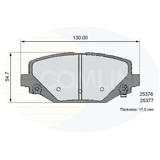 Comline Rear Brake Pad Set fits Chrysler Grand Voyager V 2007-2008 2.8 3.3 3.8