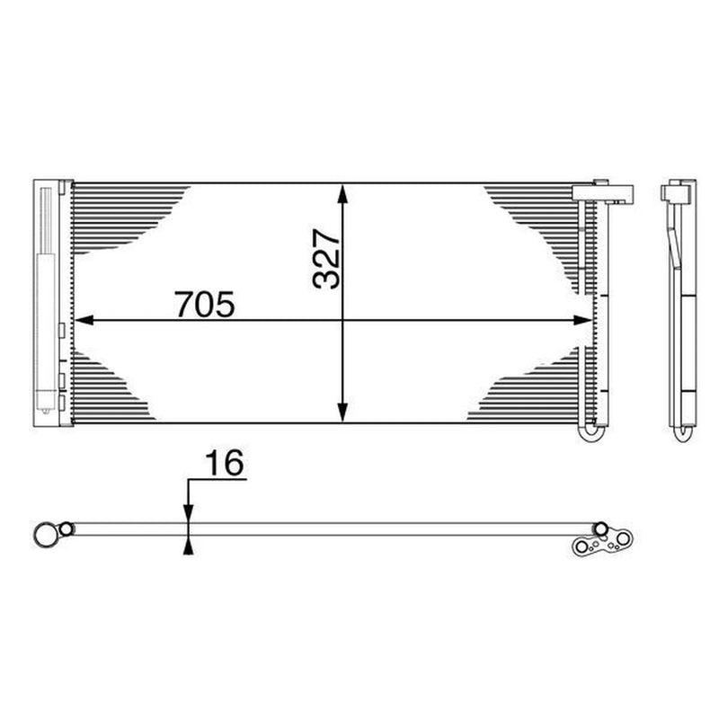 Mahle Air Conditioning Condenser fits Porsche Panamera 2009-2016 3.0 3.6 4.8