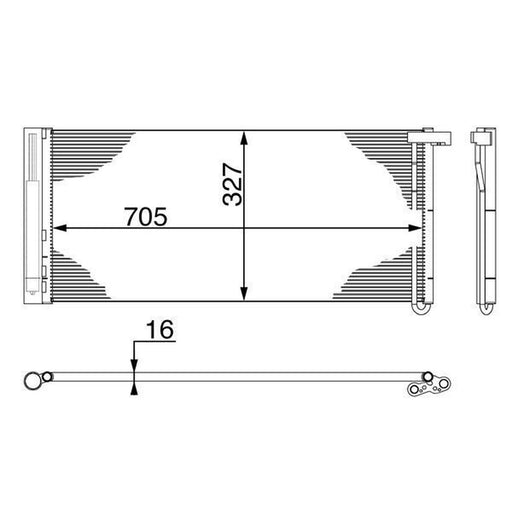 Mahle Air Conditioning Condenser fits Porsche Panamera 2009-2016 3.0 3.6 4.8