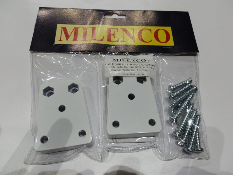 Milenco 3506 Sprinter and Renault Master cab door lock adaptor kit in its packaging