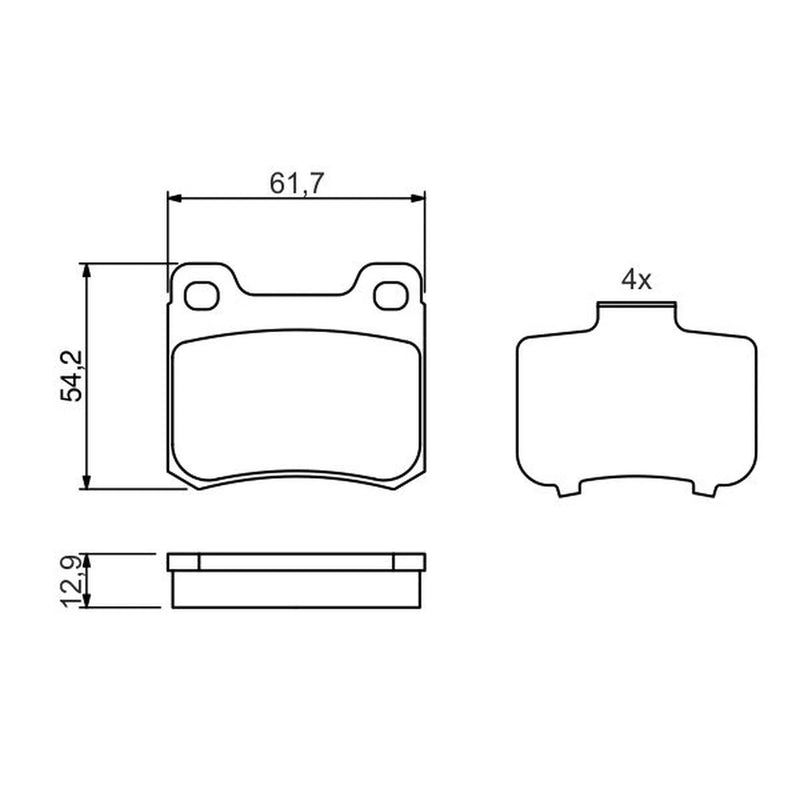 Bosch Front & Rear Pads fits Mercedes-Benz 190 1982-1993