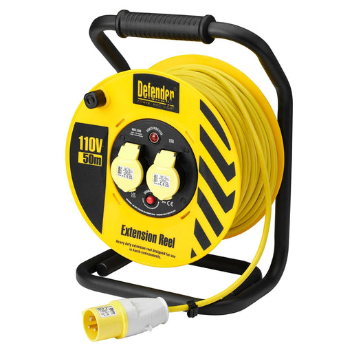 Defender E86500 110V Industrial Cable Reel, 1.5mm², 16A, 50m - E86500 - image 1
