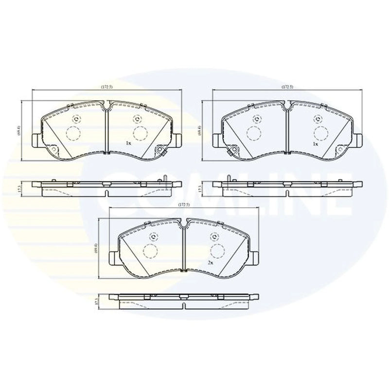 Comline 4 x Front Brake Pad Set fits Maxus Deliver 9 2020 on 2.0
