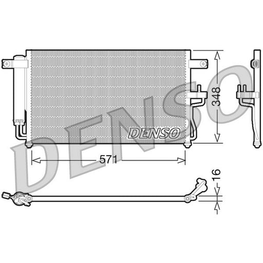 Denso Air Conditioning Condenser fits Hyundai Accent II 1999-2005 1.3 1.5 1.6