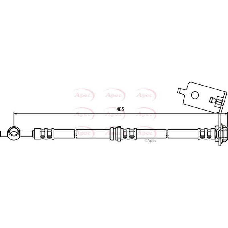 Apec Brake Hydraulic Hose Line Rear Right fits Hyundai Santa Fé I 2000-2006