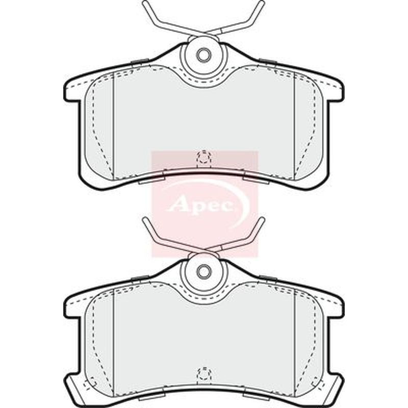 Apec Rear Brake Pad Set fits Toyota Avensis 1999-2003 1.6 1.8 2.0