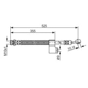 Bosch Brake Hydraulic Hose Line Front Left fits Hyundai Matrix 2001-2010