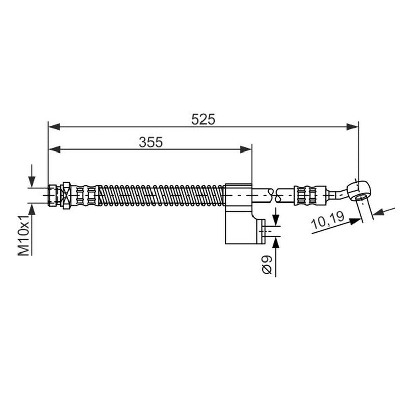 Bosch Brake Hydraulic Hose Line Front Left fits Hyundai Matrix 2001-2010