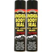 2 x Hammerite Underbody Seal With Waxoyl 600ml Black Underseal Aerosol Vehicle Hammerite - Dynamic Drive