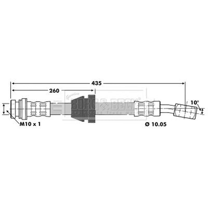 Borg & Beck Brake Hydraulic Hose Line Front Right BBH6771