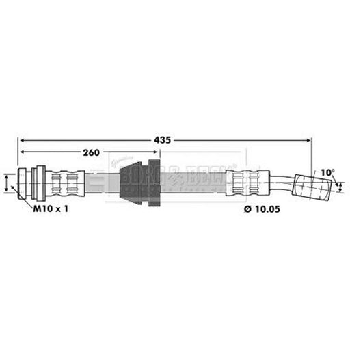 Borg & Beck Brake Hydraulic Hose Line Front Right BBH6771