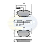Comline Front & Rear Pads fits Alfa Romeo Mito 2008-2018 0.9 1.3 1.4 1.6