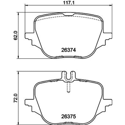 Mintex Rear Brake Pad Set fits Mercedes-Benz C-Class 2021-2022